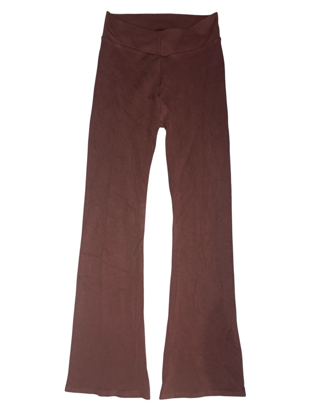 Forever 21 Chocolate Brown Flared Rib Knit Pants
